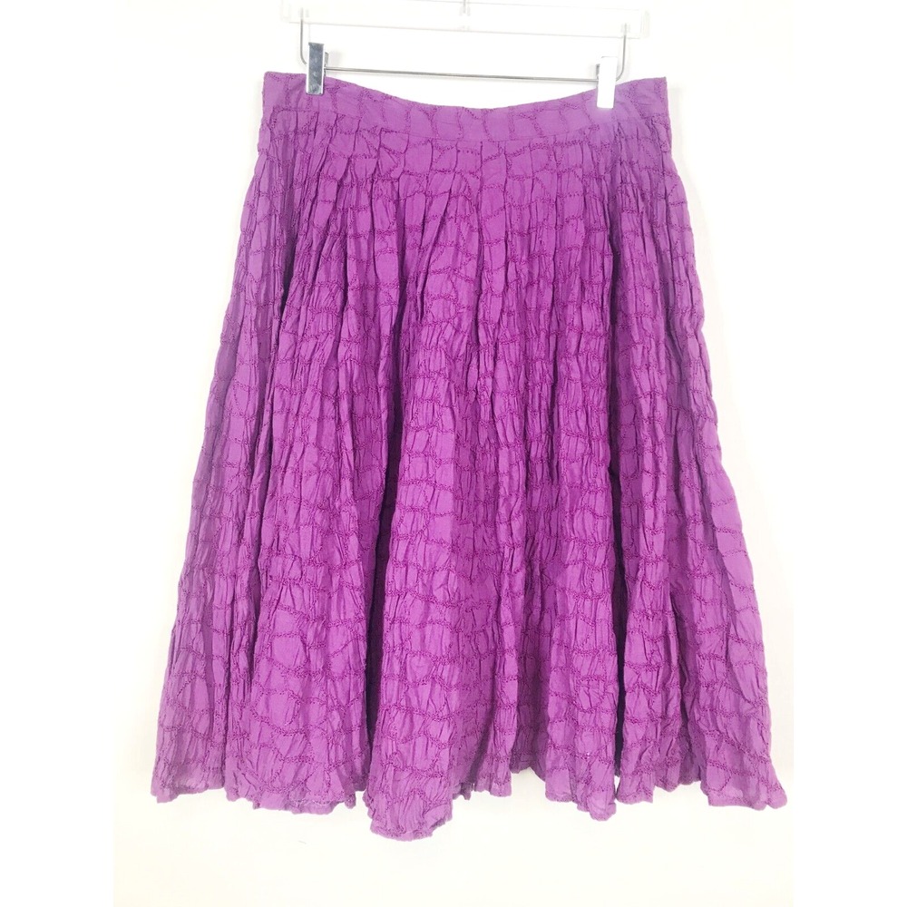 Charles Nolan Skirt Womens 12 Large Purple Broomstick Embroidered Peasant Boho